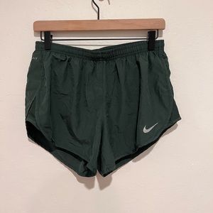 Green Nike womens dri-fit running shorts